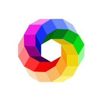 Color wheel with illusion in rainbow colors by Shawlin I
