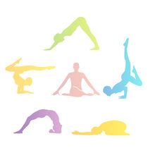 Yoga poses silhouette by Shawlin I