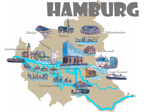 Hamburg-favorite-map-with-touristic-highlights