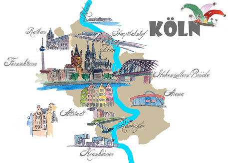Koeln-favorite-map-with-touristic-highlights