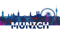 München Skyline Silhouette in abstrakten Style by M.  Bleichner