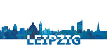 Leipzig Skyline Silhouette in abstrakten Style von M.  Bleichner