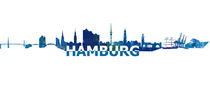 Hamburg Skyline Silhouette in abstrakten Style von M.  Bleichner