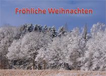 Weihnachtspostkarte Winterwald am Feldrand 1 by kattobello