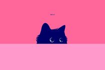 Cat on Deep Pink von zelko radic