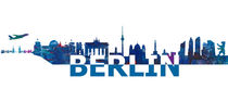 Berlin Skyline Silhouette in Clean Scissor Cut Style by M.  Bleichner