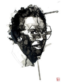 Portrait of Miles Davis by Philippe Debongnie