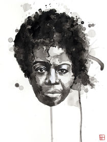 Portrait of Nina Simone by Philippe Debongnie