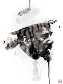 Portrait of Thelonious Monk by Philippe Debongnie