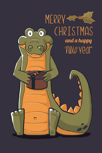 Christmas card Crocodile von klossisch