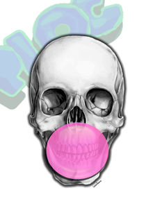 Bubble Gum Skull by Camila Oliveira