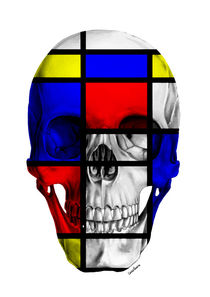 Mondrian Skull by Camila Oliveira