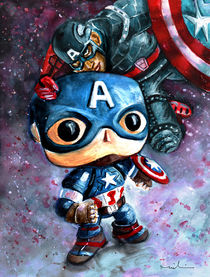 Captain Funko And Captain America by Miki de Goodaboom