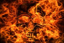 burning skull by kunstmarketing
