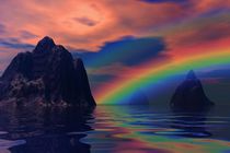 rainbow before landscape by kunstmarketing