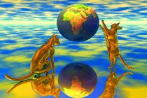 cats playing with world by kunstmarketing