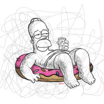 Homer Simpson in Lines by Camila Oliveira