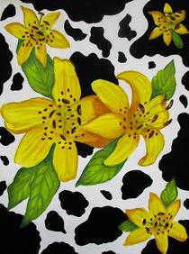 Floral Cow Print by Dawn Siegler