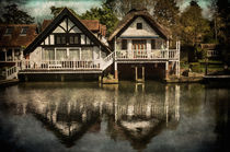 Boathouses at Goring on Thames by Ian Lewis