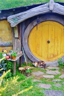 Yellow door in Hobbiton by Anna Zamorska