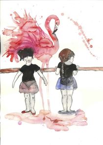 Ballerina und Flamingo by Maria Fetsch