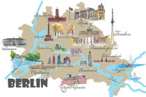 Berlin Karte mit touristischen Top Ten Highlights by M.  Bleichner
