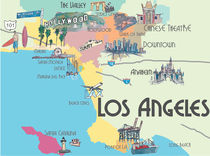 Los Angeles California Retro Map von M.  Bleichner