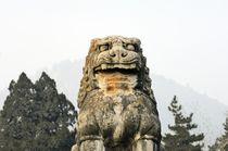 Lion guard at the tomb of Empress Wu Zetian by David Lyons