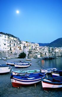 The fishing harbour of Cefalu, Sicily by David Lyons