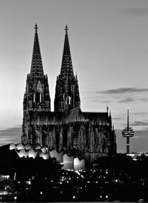 The Dom across the Rhine, Cologne. B&W by David Lyons