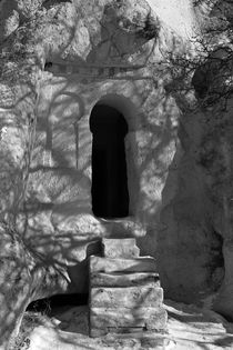 Ancient Christian rock dwelling at Goreme. B&W by David Lyons