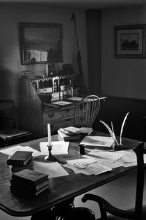 Writing desk of Moby Dick author Herman Melville. B&W by David Lyons