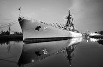 Battleship USS North Carolina. B&W by David Lyons