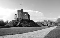 Cardiff Castle. The Norman motte and bailey. B&W von David Lyons