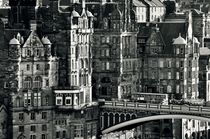 The Old Town from Calton Hill, Edinburgh. B&W by David Lyons