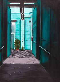 Teal Hallway von Angelo Pietrarca