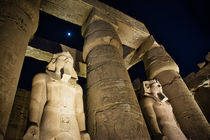 Luxor Temple with Moon at Night by Andy Doyle