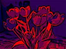 Blumen Poster Tulpen blau-rot - WelikeFlowers von Robert H. Biedermann