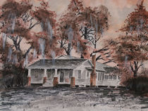 Old House Watercolor Painting Art Print von Derek McCrea