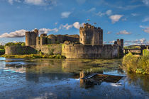 Caerphilly Castle South Facing Walls by Ian Lewis