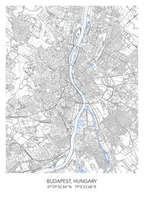 Budapest map von Dennson Creative