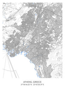 Athens map von Dennson Creative