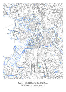 Saint Petersburg map von Dennson Creative