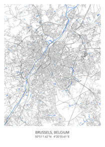 Brussels map von Dennson Creative