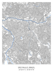 Sao Paulo map von Dennson Creative