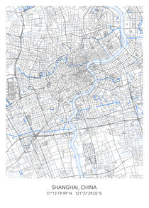 Shanghai map von Dennson Creative