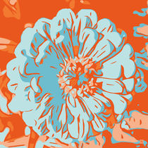 Blume orange im Quadrat_2 von Robert H. Biedermann