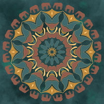 arabisch, türkisches Mandala, Yoga, dunkle, Kastanie, Kupfer, Jade und schönes Aquarell by Ruby Lindholm