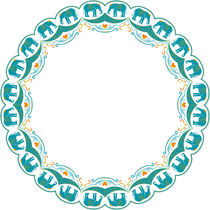 Mandala round frame with text box, arabesque von Ruby Lindholm