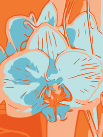 Blumen Poster Orchidee orange - welikeflowers von Robert H. Biedermann